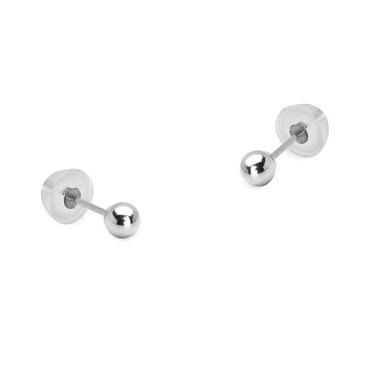 Screw Back Details about 14k White 2mm Ball Stud Earrings Screw Back Details about 14k White 2mm Ball Stud Earrings
